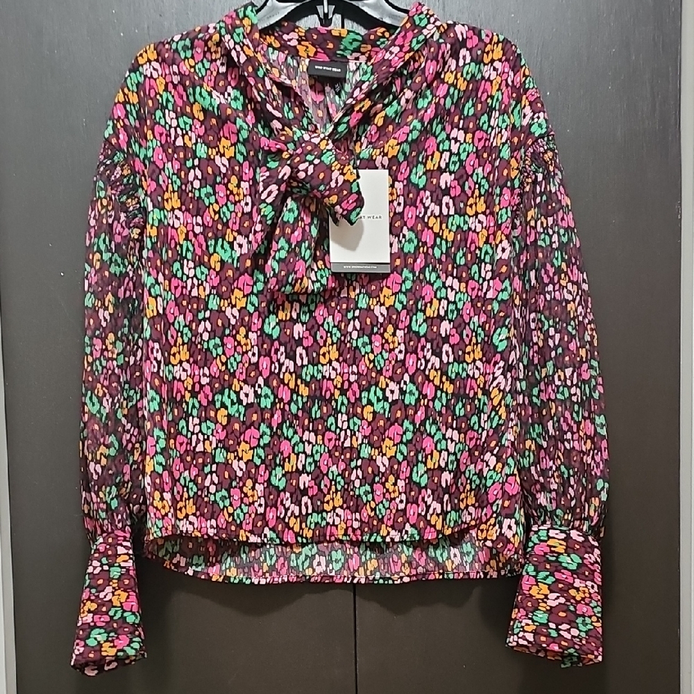 Who What Wear Multicolor Floral Blouse